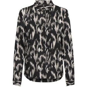 Onlnova Life Elite L/S Lynne Shirt AOP, Zwart/Aop: 590 Rough Animal, S