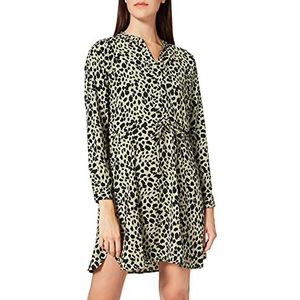 ONLY Dames mini-blouses jurk lange mouwen tuniek jurk dijbeenlengte patroon print met knopen ONLCORY, Zeegrassaop: zeegrass Animal, M
