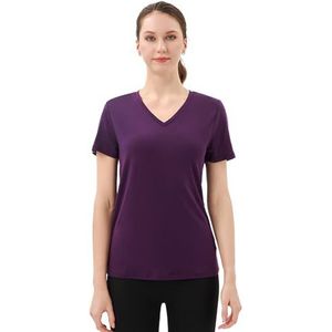 Merino Protect 100% Merinowol Dames V-hals T-shirt Korte Mouwen Geurwerend Geschikt Voor Outdoor Wandelen