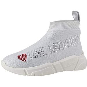 Love Moschino Meisjes SCA.nod.running35 Calza Lurex Gymnastiek Schoenen, Wit Wit Zacht 100, 19 EU