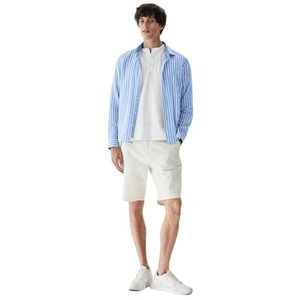 LTB Jeans Yoceme Herenhemd met button-down-kraag, Blue Stripes 8640, XXL