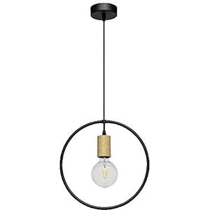 Homemania HOMBR_0006 hanglamp Shape, plafondlamp, hout, metaal, zwart, 32 x 10 x 125 cm