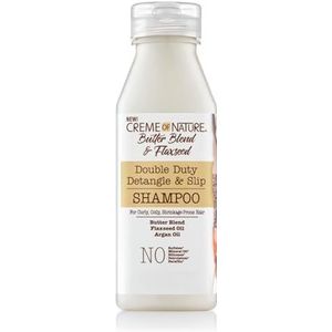 Creme of Nature, Butter Blend & Flaxseed, hydraterende shampoo wasverzachter, voedt, definieert en verlengt krullen, verzorging voor kroeshaar, zonder sulfaten of siliconen, 355 ml