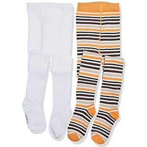 Playshoes Meisjes-ringels en effen kleuren met comfortabele tailleband panty (2 stuks), wit (origineel 900), 98/104 cm