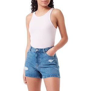 ONLY Women Denim Jeans Shorts | Short Bermuda Summer Pants | High Waist Destroyed Trousers ONLJAGGER, Colour:blue, Size:L