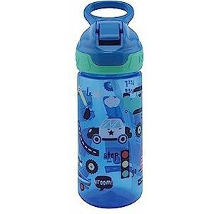 Nuby - Flip-It Drinkbeker met Zachte Tuit - Lekvrije Kinderdrinkbeker met Handig Handvat - Vaatwasmachinebestendig - Ideaal voor Kleuterschool en School - Blauw - 540 ml