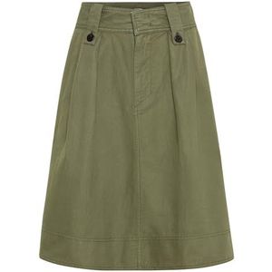 camel active Damesrok van lichte mix van katoen en linnen, olijfgroen, 34