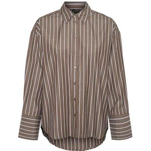 VMFANNI LS Wide Los Shirt WVN GA, Pinecone/Stripes: Cosmic Sky, L