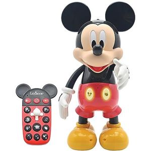 Lexibook - Disney - Mickey-robot tweetalig - Engels/Spaans, 100 educatieve vragenlijsten, lichteffecten, dansen, programmeerbaar, gearticuleerd, zwart/rood - MCH01i2