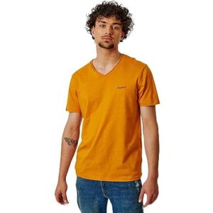 Kaporal, T-shirt, model NETER, heren, mango, S; regular fit, korte mouwen, V-hals, Handvat, S