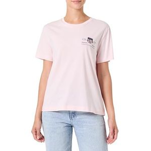 GANT Dames Reg Archive Shield Ss T-shirt, roze (salmon), XS