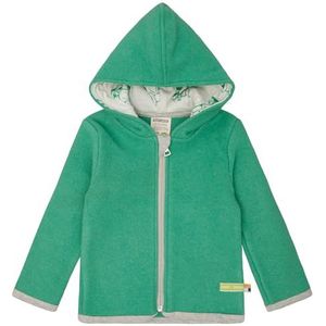 loud + proud Uniseks wollen fleece met capuchon, GOTS-gecertificeerd fleecejack, Plant, 62-68