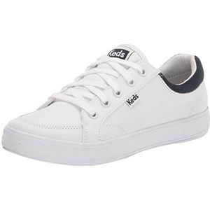 Keds Dames Center III Canvas Lace Up Sneakers, Wit/Navy Canvas, 38 EU