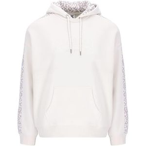 Russell Athletic A31302-W2-526 Jenna-Pull Over Hoody - Luipaard Hood Lining Dames Lange Mouw Zwart Maat L