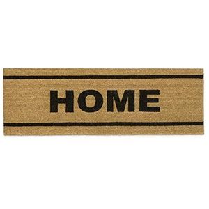 Relaxdays deurmat breed HOME, 40x120 cm, kokos & pvc, rechthoekig, voor binnen & buiten, antislip schoonloopmat, natuur