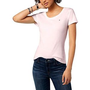 Tommy Hilfiger Basic Essential Cotton Easy Soft T-shirt voor dames, Ballerina Pink, L