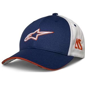 Alpinestars Multicomp Hat Baseballpet voor heren, snapback verstelbaar, met vizier, sportpet, blauw/wit, eenheidsmaat, Blauw/Wit, Eén maat