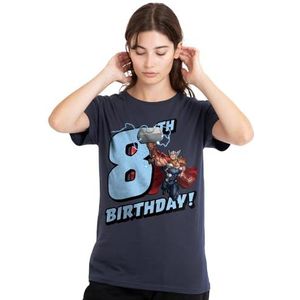 mandarin creative ltd Thor verjaardag 8 dames T-shirt, diep marineblauw, klein, Diepe marine, S