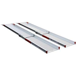 JWS 2247 telescopische oprijplaat, extra breed, rolstoelhelling, 210 cm, E Rolli elektrische e-rolstoel, aluminium