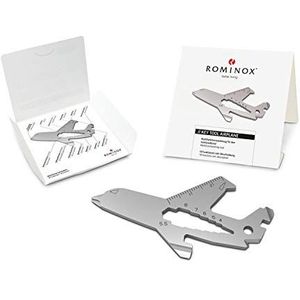 Cadeauartikel: ROMINOX Key Tool // Airplane, 18 functies, Keytool sleutelhanger vliegtuig/piloot, roestvrij staal multitool incl. functiebeschrijving, multifunctioneel gereedschap, op reis of vakantie