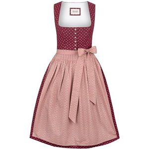 STOCKERPOINT Dirndl 'Gina'  bordeaux / bourgogne / pastelrood / wit