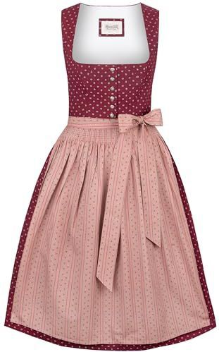 STOCKERPOINT Dirndl 'Gina'  bordeaux / bourgogne / pastelrood / wit