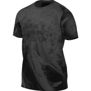 Nike FB6879-010 M NK DF Run DVN Rise 365 SS T-shirt heren zwart/REFBLK maat XL, zwart/Refblk, XL