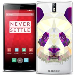 Caseink - Beschermhoes voor OnePlus One [Crystal Hard HD Polygon Series Animal - Hard - Ultradun - Bedrukt in Frankrijk] Panda