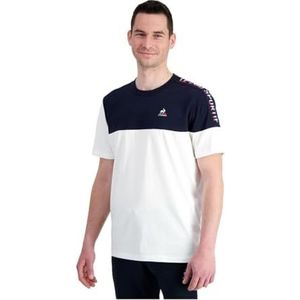Le Coq Sportif Uniseks T-shirt, New Optical wit/electro blauw, S