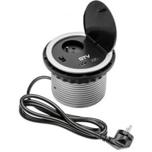 GTV - Inbouwtafellader - Schuko-stopcontact met Aarding - USB 5 V 2 A - Praktisch en Flexibel Stopcontact voor Thuis en op Kantoor