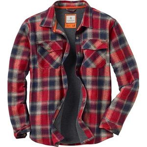 Legendary Whitetails Archer Flannel Thermal Lined Shirt Jacket for Men, Quilted Insulated Work Outerwear Coat, Barnwood Twig Plaid, Large