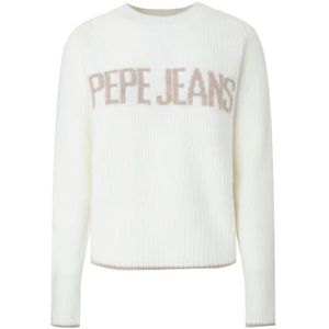 Pepe Jeans Dames Fiona Trui Trui, Wit (Mousse wit), XL