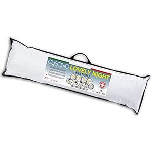 V.I.P. Very Important Pillow Lovely nachtkussen met medisch hulpmiddel, vulling 100% polyestervlokken, 30 x 105 cm, wit, gemaakt in Italië