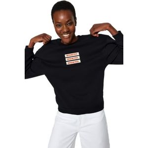 Trendyol Sweatshirt met lange mouwen voor dames, zwart, XS