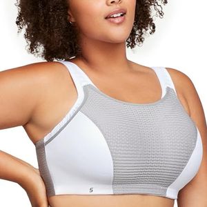 Glamorise Sportbeha voor dames, wit/grijs, 90C