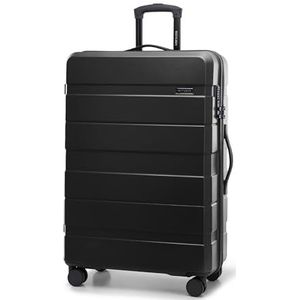 WITTCHEN COMODO Line Koffer Bagage van ABS Telescopisch Handvat TSA-slot 4 dubbele wielen, zwart, Großer koffer, Grote koffer