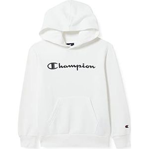 Champion Jongens Legacy Classic Logo Sweatshirt met capuchon, Wit, 6 Jaar