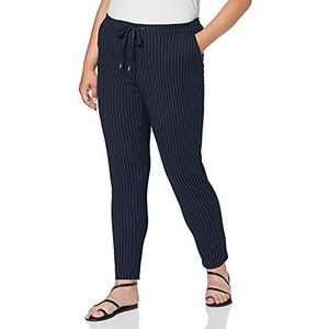 GINA LAURA Damesbroek, naaldstrepen, trekkoord, slim jeans, blauw (Sky 76), 40 NL(Fabrikant maat:20)