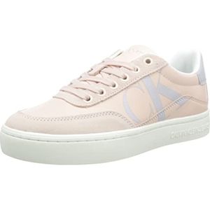 Calvin Klein Jeans Klassieke Cupsole Laceup Mix LTH Yw0yw01057 Sneaker voor dames, Pink Peach Blush Oesterzwam Zilver, 38 EU