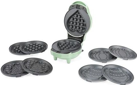 Petra 5 in 1 Waffle Maker – Seizoensgebonden Snackmaker, 5 Verwisselbare Platen, Klassieke, Paas-, Valentijns-, Halloween- en Kerstplaten, Antiaanbaklaag, Compact