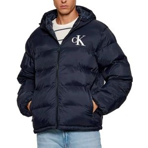 Calvin Klein - Nylon Monogram Puffer Jas - Blauw - Heren