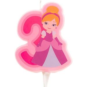 dekora - 2D Prinses Verjaardagskaarsje voor Kindertaarten - Nummer 3