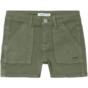 NKFROSE REG TWI Shorts 7740-MF NOOS, diep lichen green, 146 cm