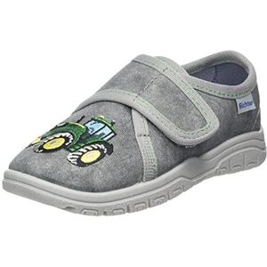 Richter Kinderschuhe Mailo Pantoffels, Stone (StickTractor), 31 EU, stone borduurtractor