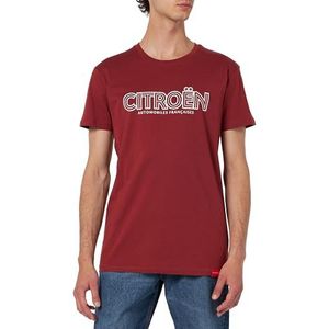 CITROËN O102946-R077 T-shirt Vintage Logo Print Groot C23W T-shirt Heren Bordeaux Maat M, bordeaux., M