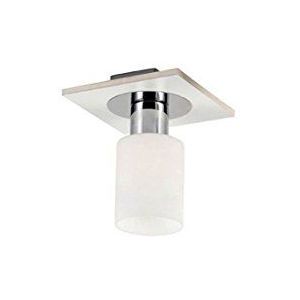 Homemania plafondlamp Atlas kleur wit chroom, hout en glas voor woonkamer, keuken, slaapkamer, kantoor E14