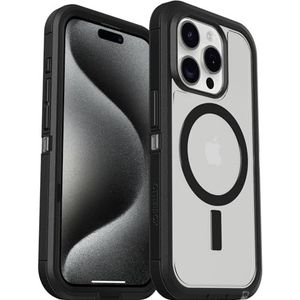 OtterBox Defender XT-hoes voor iPhone 15 Pro met MagSafe, schokbestendig, valbestendig, ultrarobuust, 5x getest volgens militaire standaard, Transparent/Zwart