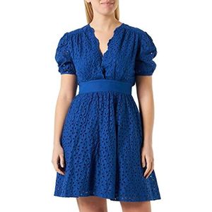 Pinko Aureo jurk van katoen, geborduurd, voor dames, G00_blauw surf op het web, 46 NL