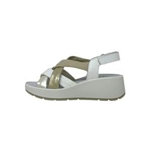 Igi&Co D.Carola, damessandalen met sleehak, wit-platina, 35 EU, Platina wit, 35 EU
