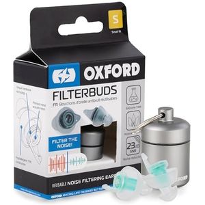 Oxford FilterBuds Hypoallergene Herbruikbare Motorfiets Gehoorbescherming Oordopjes - Kleine pasvorm